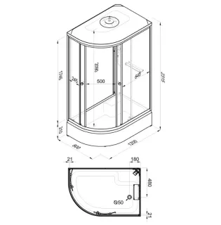 Душевая кабина Triton Коралл Щ0000061820 правая 120x80 см профиль белый стекло мозаика